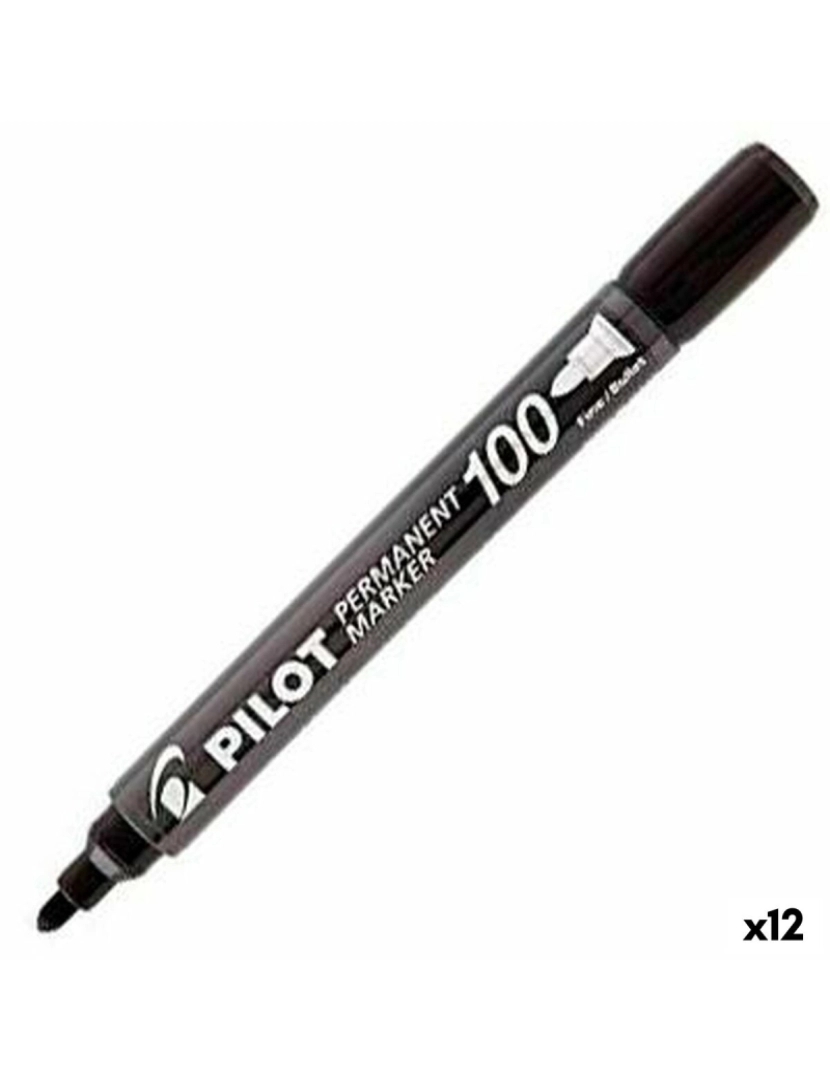 Pilot - Rotulador permanente Pilot Sca-100 Preto (12 Unidades)