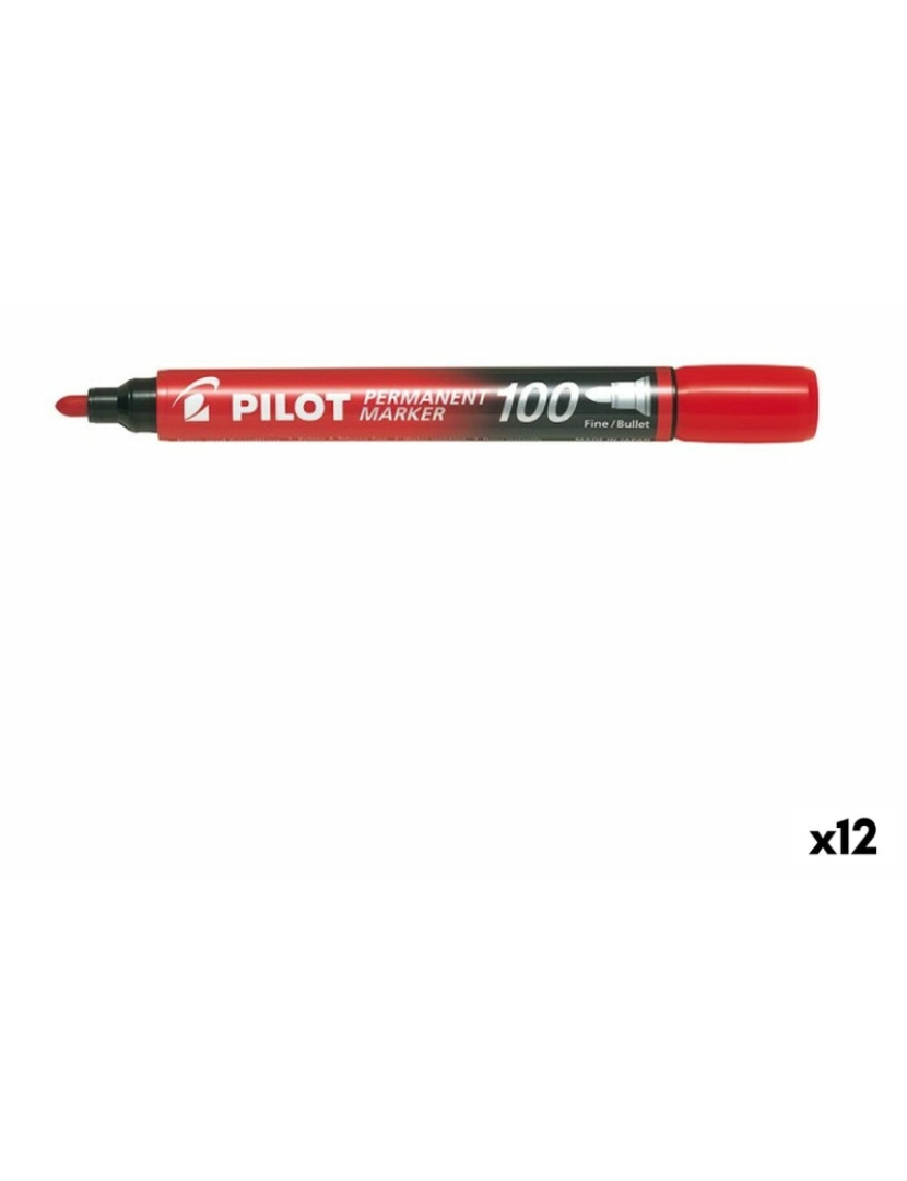 Pilot - Rotulador permanente Pilot SCA-100 Vermelho (12 Unidades)