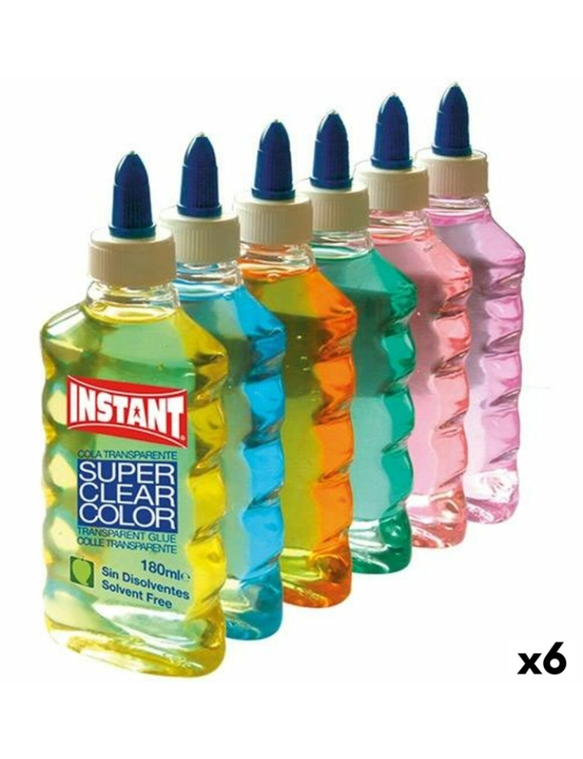 Playcolor - Colagem em gel Playcolor Instant Multicolor Transparente 6 Peças 180 ml