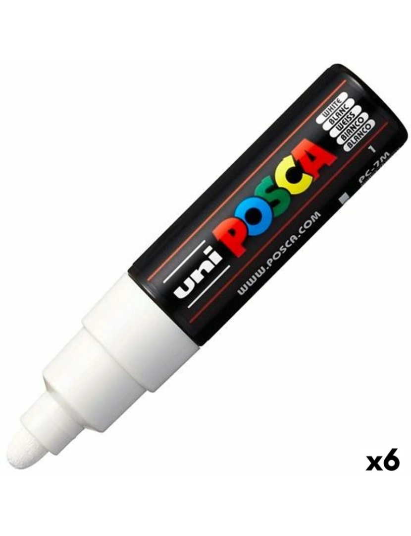 Posca - Rotuladores POSCA PC-7M Branco (6 Unidades)