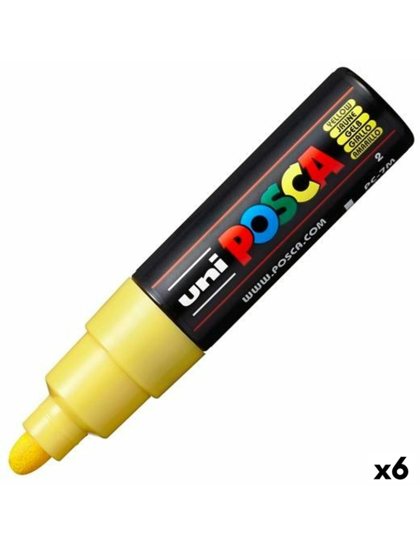 Posca - Rotuladores POSCA PC-7M Amarelo (6 Unidades)