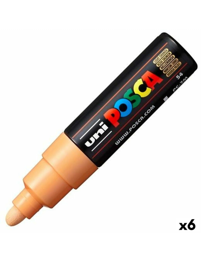 imagem de Rotuladores POSCA PC-7M Light Laranja 6 Unidades1