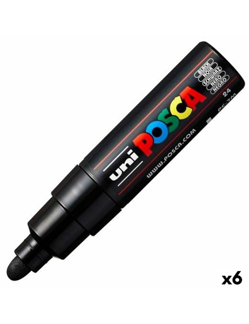 Posca - Rotulador POSCA PC-7M Preto (6 Unidades)