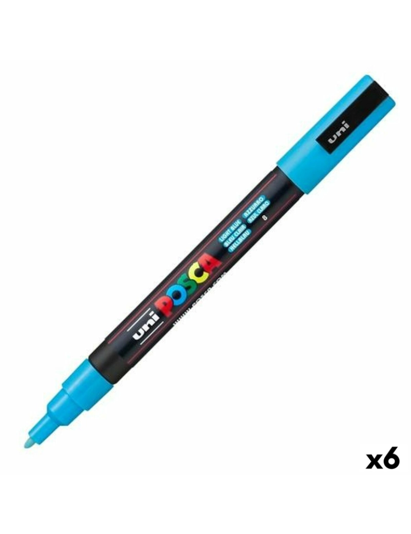 imagem de Marcador POSCA PC-3M Azul Azul Claro (6 Unidades)1