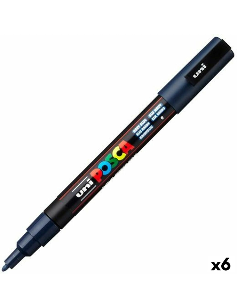 Posca - Marcador POSCA PC-3M Azul Marinho (6 Unidades)