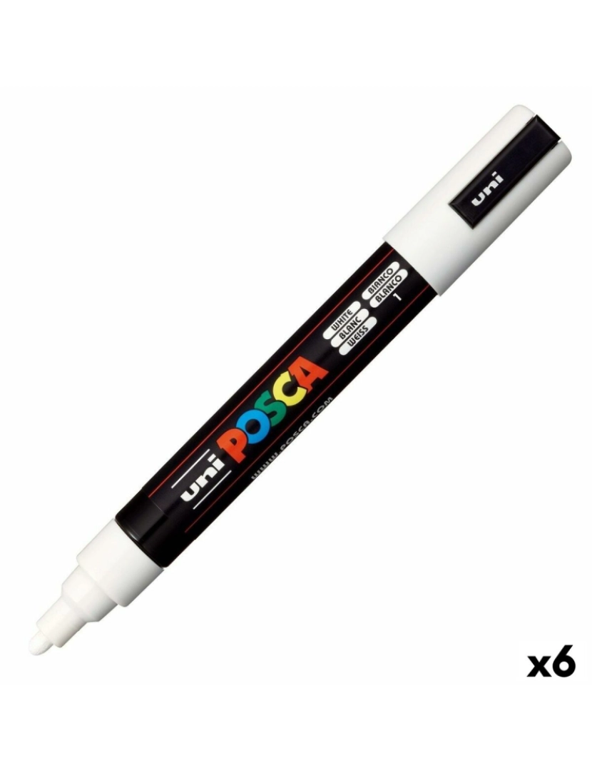 Posca - Rotuladores POSCA PC-5M Branco (6 Unidades)