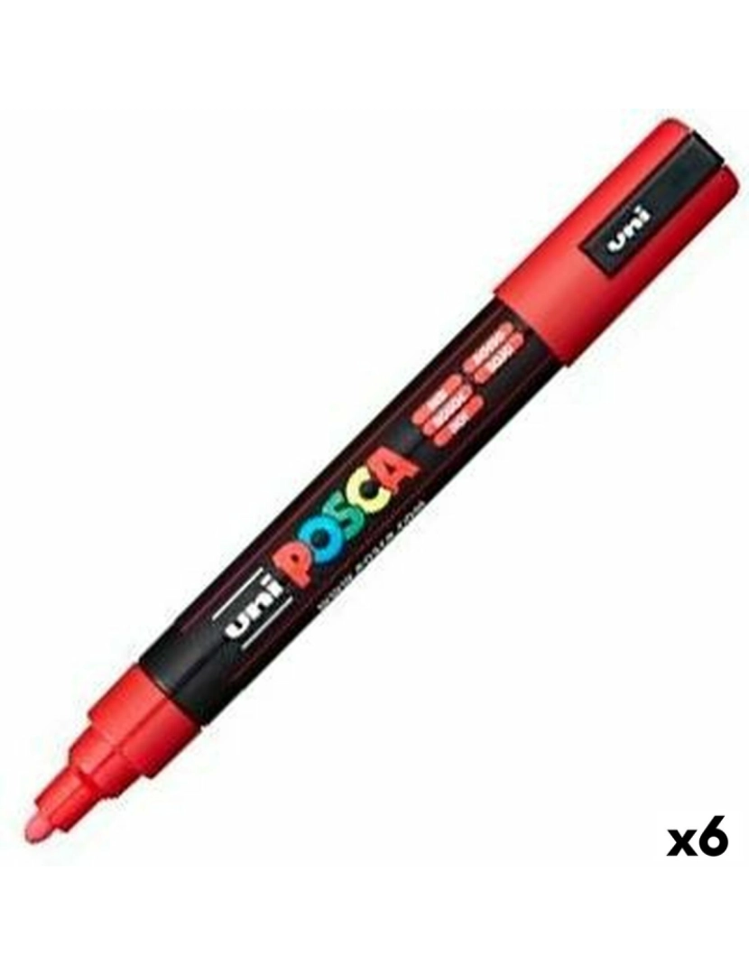 Posca - Rotuladores POSCA PC-5M Vermelho (6 Unidades)