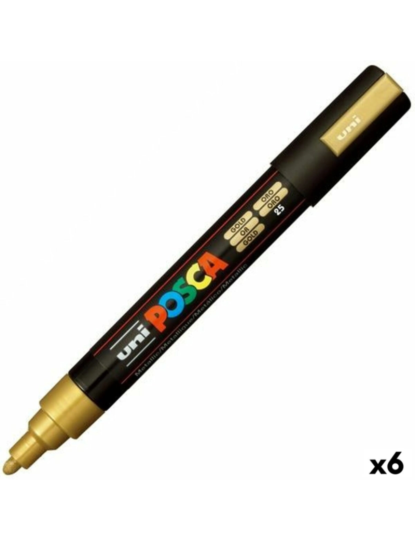 imagem de Rotuladores POSCA PC-5M Dourado (6 Unidades)1