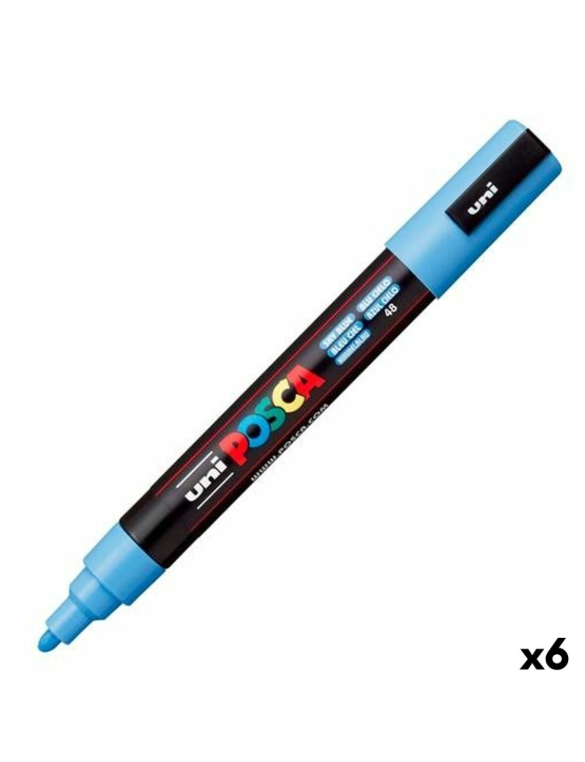 imagem de Marcador POSCA PC-5M Azul celeste (6 Unidades)1