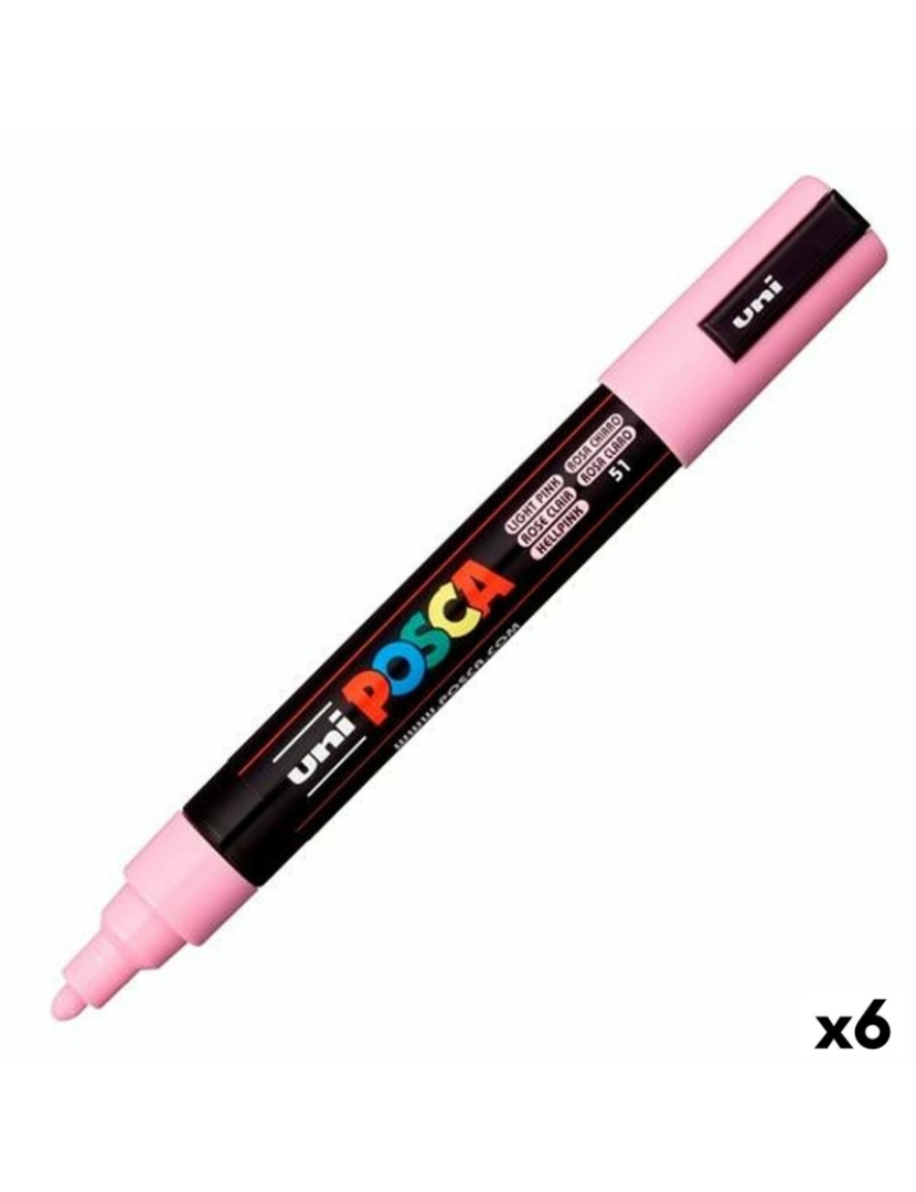 imagem de Marcador POSCA PC-5M Rosa Claro (6 Unidades)1