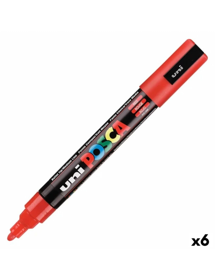 imagem de Marcador POSCA PC-5M Vermelho (6 Unidades)1