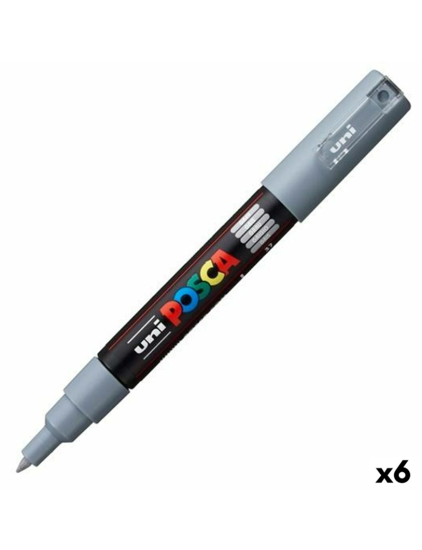 Posca - Rotuladores POSCA PC-1M Cinzento (6 Unidades)