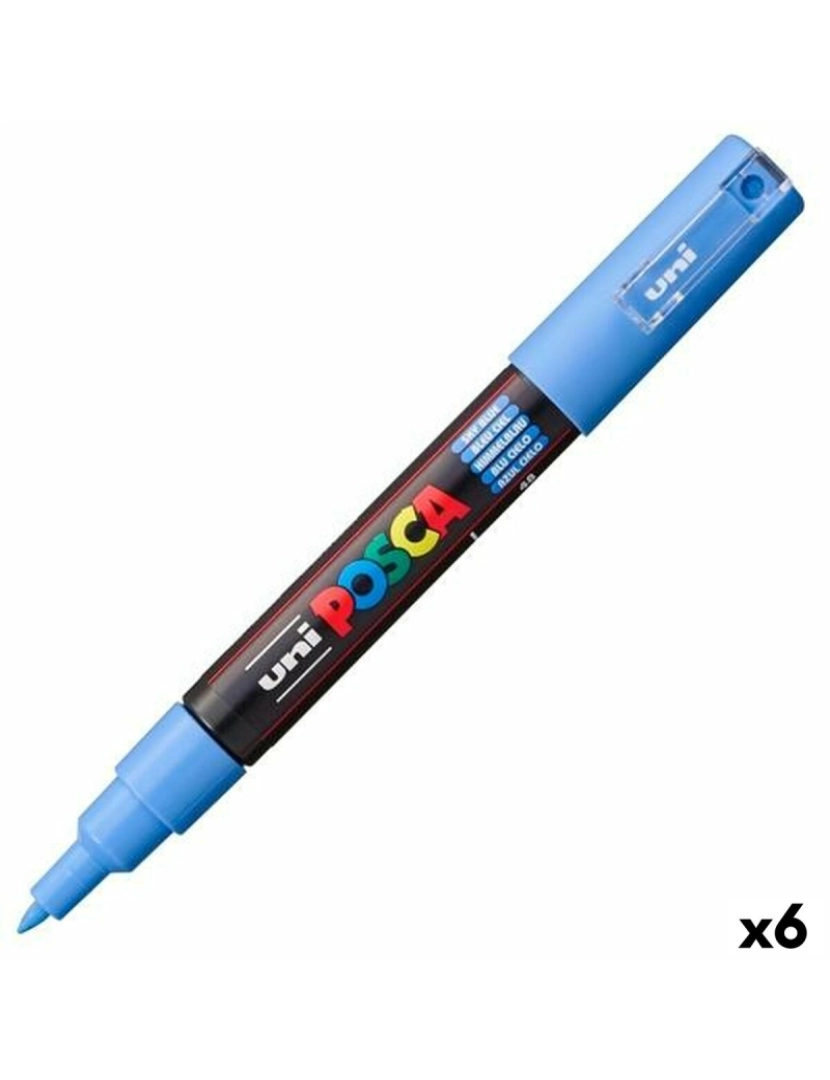 Posca - Rotuladores POSCA PC-1M Azul celeste (6 Unidades)