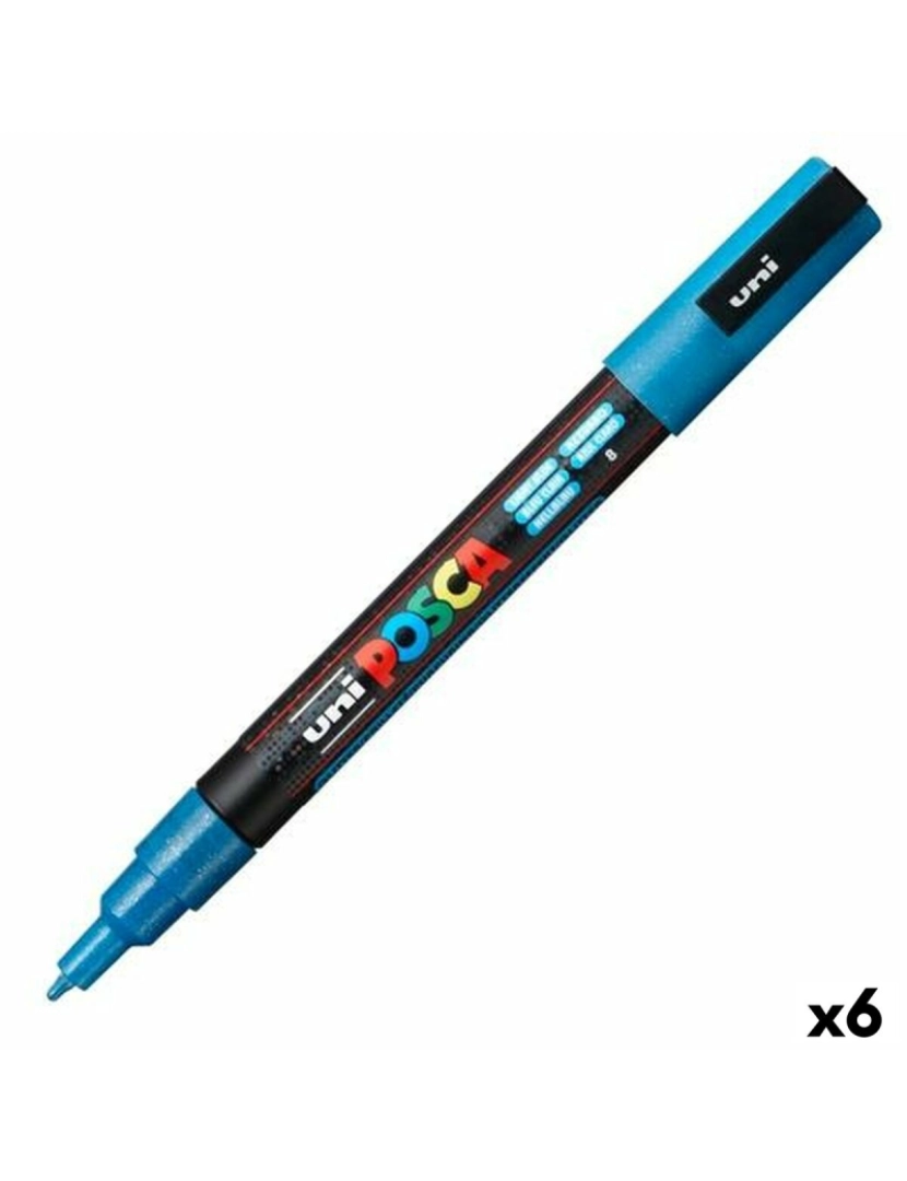 imagem de Marcador POSCA PC-3ML Azul Azul Claro (6 Unidades)1