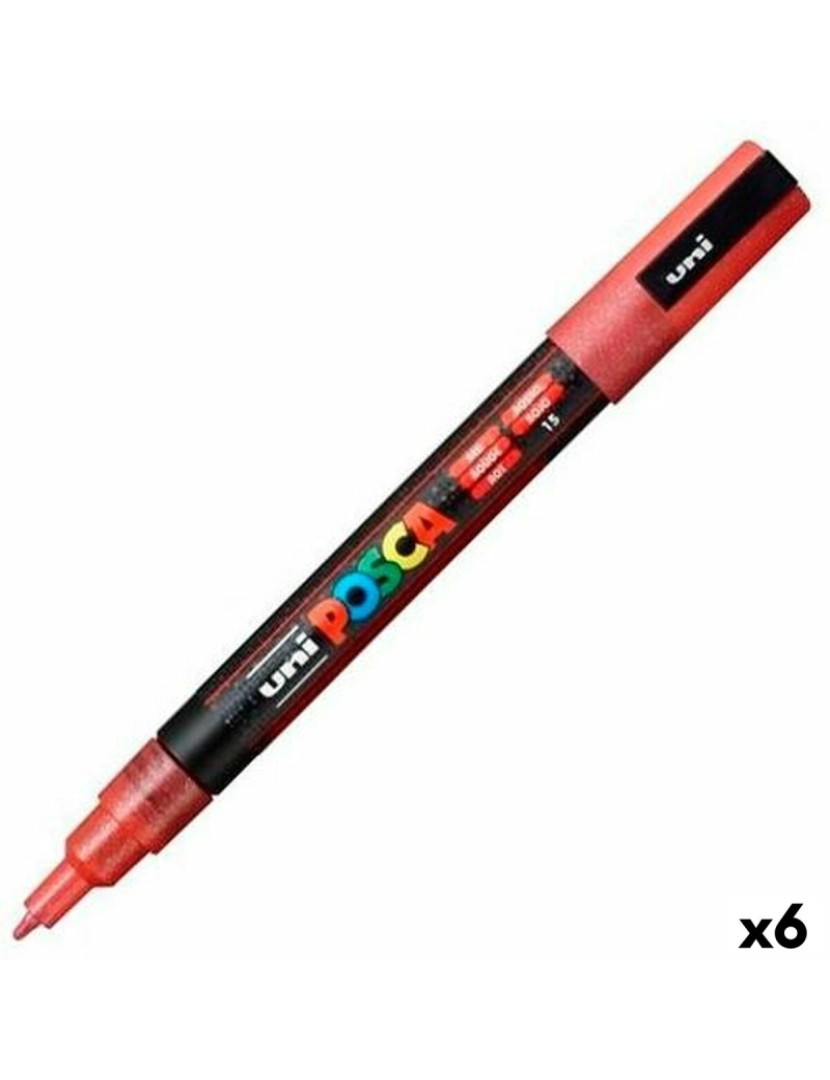 Posca - Marcador POSCA PC-3ML Vermelho (6 Unidades)