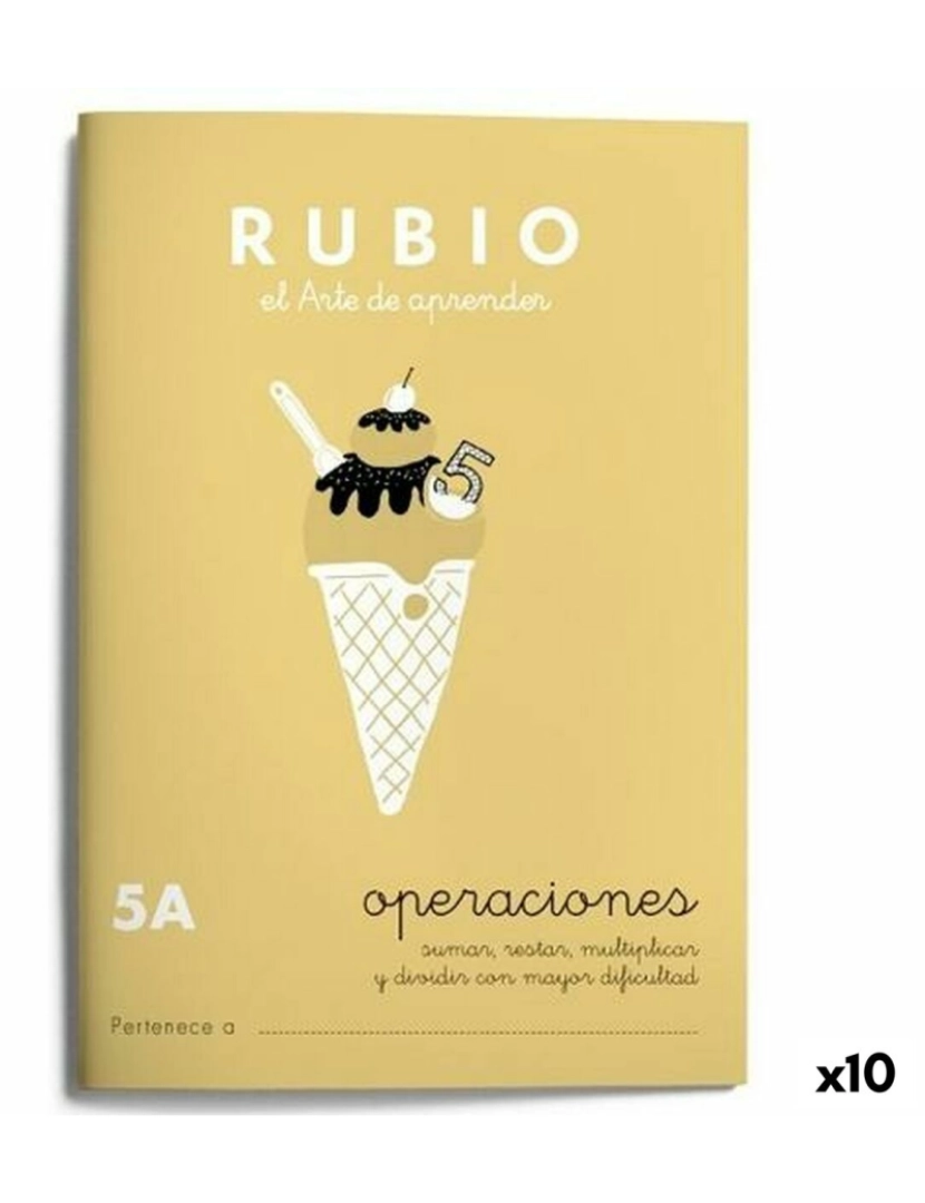 Rubio - Caderno quadriculado Rubio Nº 5A A5 Espanhol 20 Folhas (10 Unidades)