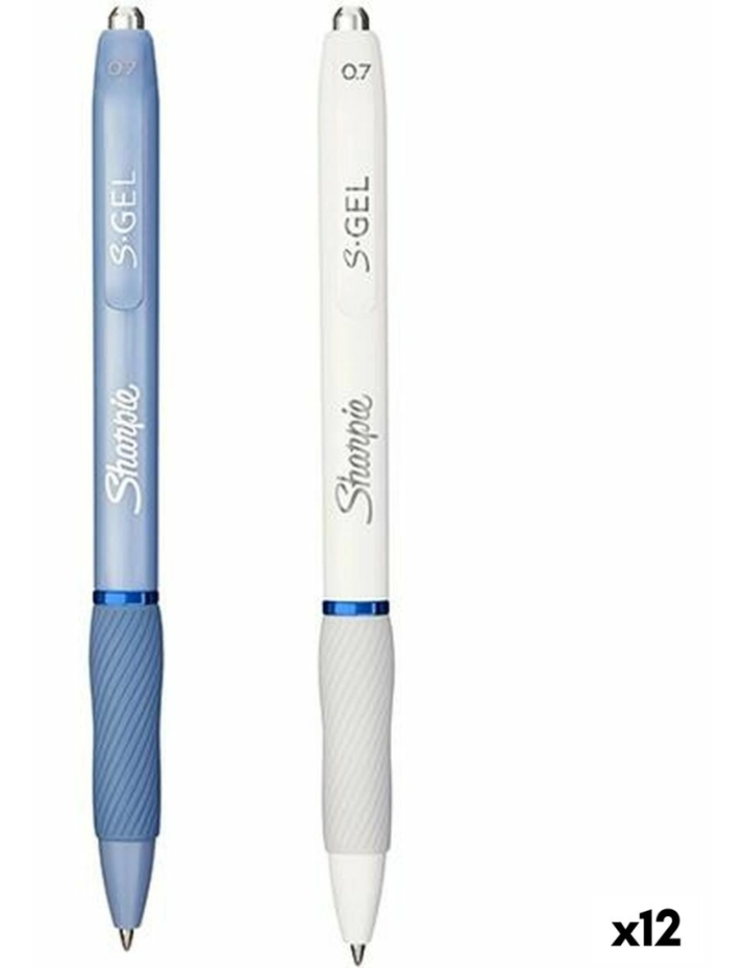 Sharpie - Esferográfica de gel Sharpie S-Gel Branco Azul 0,7 mm (12 Unidades)