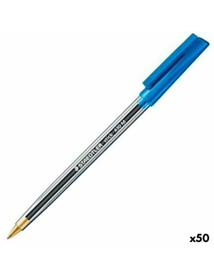 Staedtler - Caneta Staedtler Stick 430 Azul (50 Unidades)