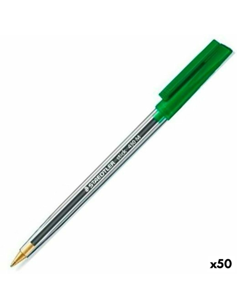 Staedtler - Caneta Staedtler Stick 430 Verde (50 Unidades)