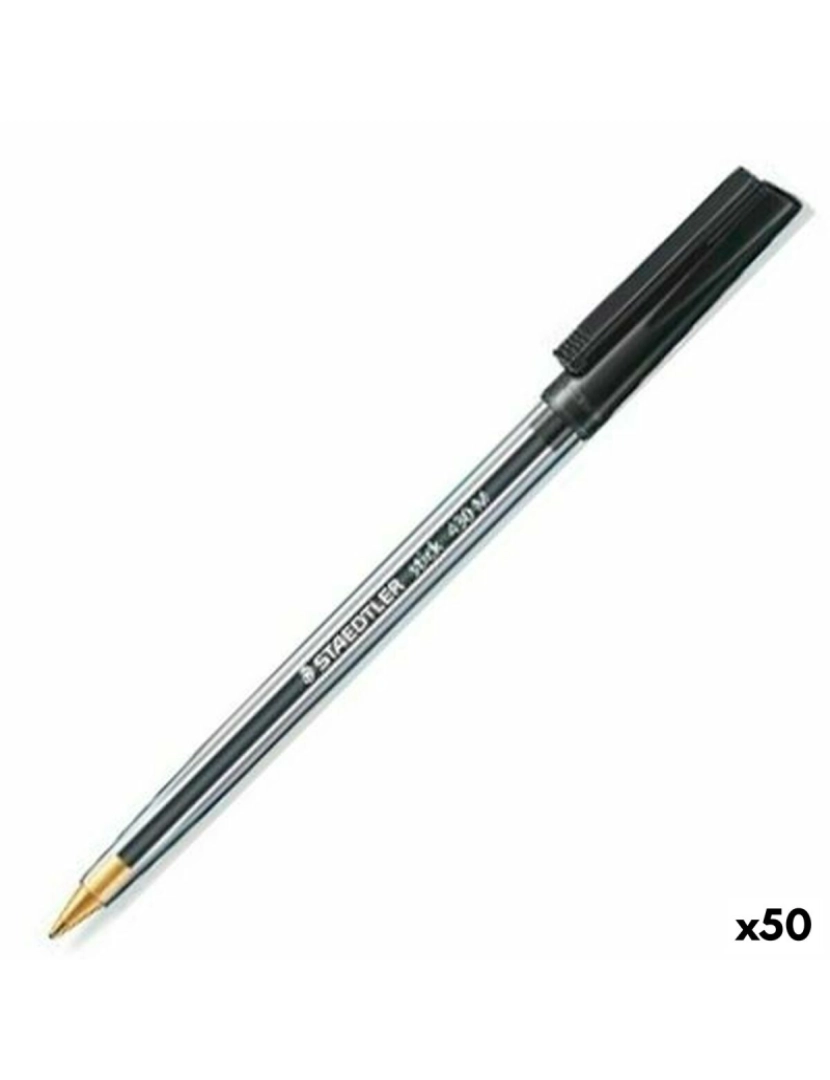 Staedtler - Caneta Staedtler Stick 430 Preto (50 Unidades)