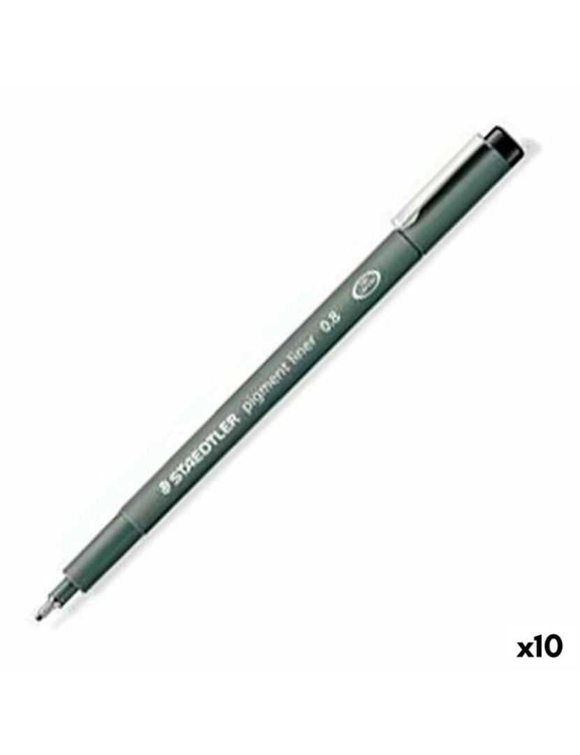 imagem de Rotuladores Staedtler Pigment Line Preto (10 Unidades)1