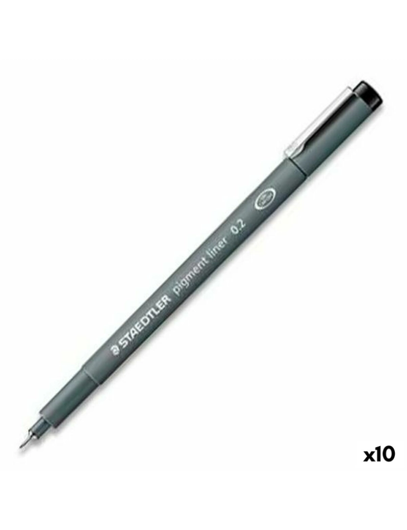 imagem de Rotuladores Staedtler Pigment Line Preto (10 Unidades)1