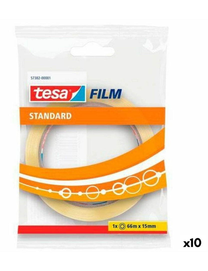 Tesa - Fita Adesiva TESA Standard 66 m 15 mm Transparente (10 Unidades)