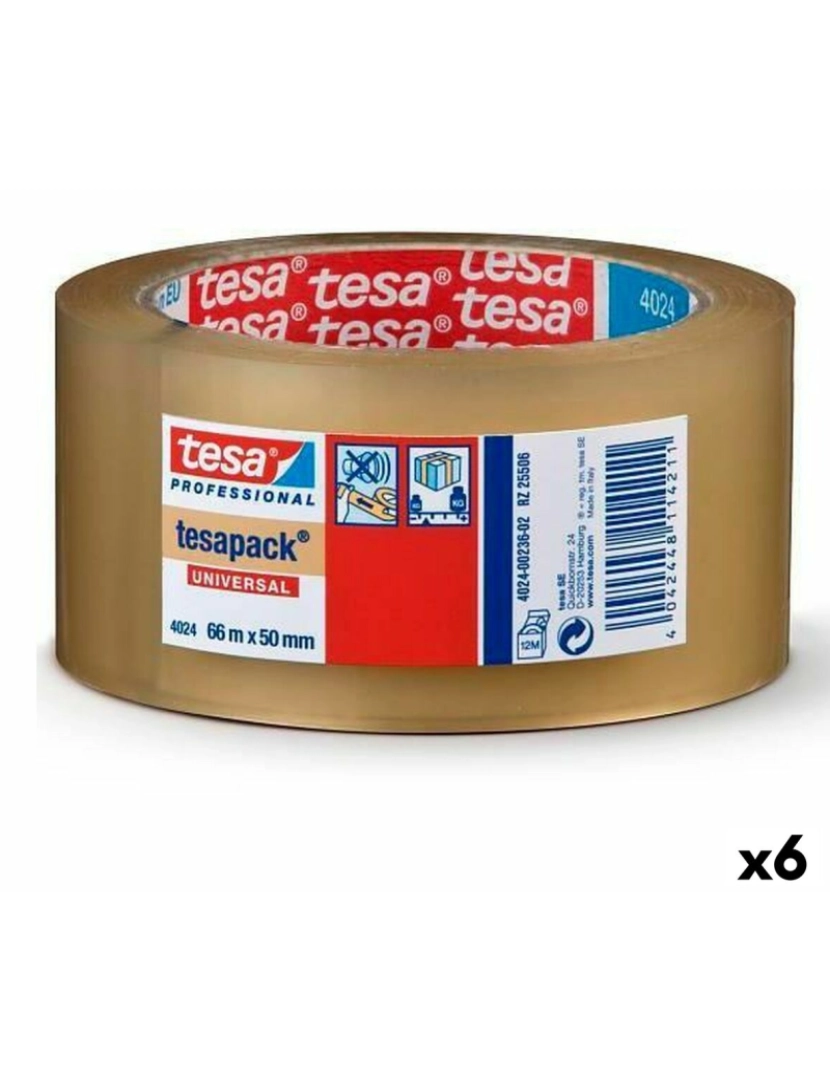 Tesa - Fita Adesiva TESA TESAPACK Embalagem Transparente 6 Unidades 50 mm x 66 m