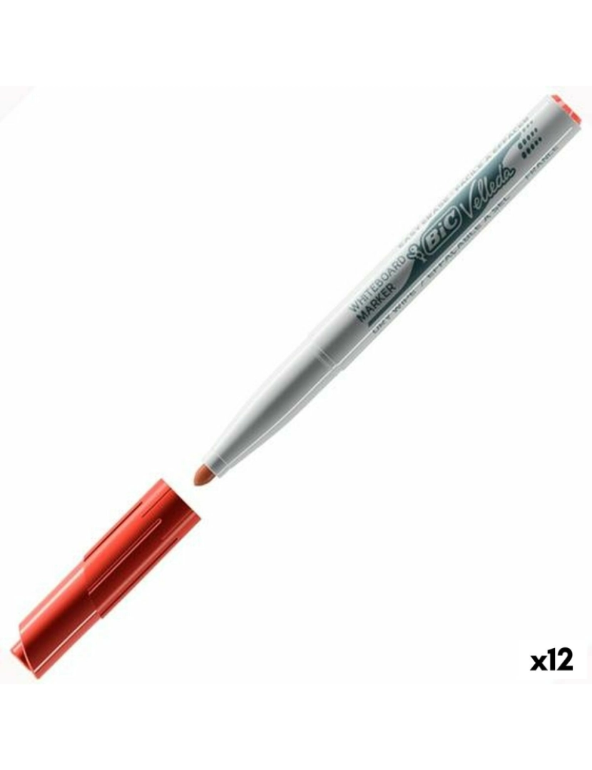 imagem de Rotulador Bic Velleda 1741 Ardósia branca Vermelho (12 Unidades)1