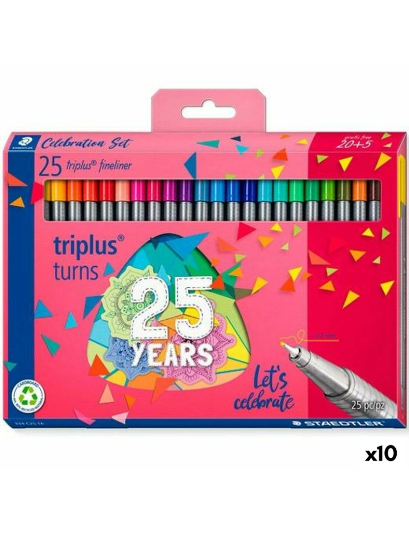 imagem de Conjunto de Canetas de Feltro Staedtler Triplus Fineliner 334 (10 Unidades)1