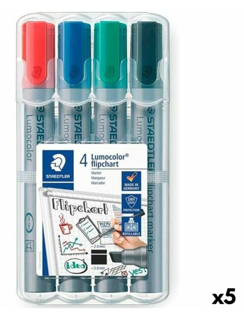 Staedtler - Conjunto de Marcadores Staedtler Ardósia branca (5 Unidades)