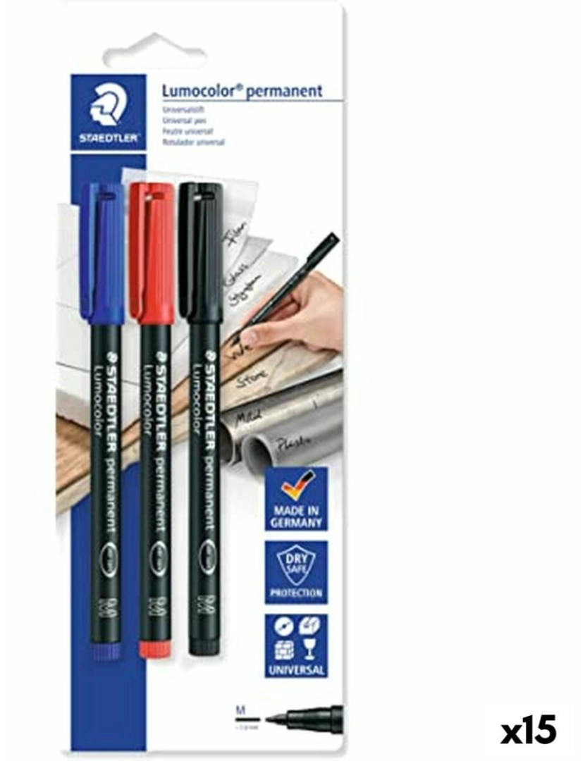 Staedtler - Conjunto de Canetas de Feltro Staedtler Lumocolor 317-S Multicolor 10 Peças (15 Unidades)
