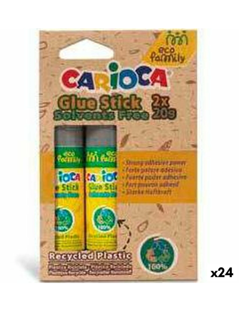 Carioca - Cola de barra Carioca Eco Family 2 Peças 20 g (24 Unidades)