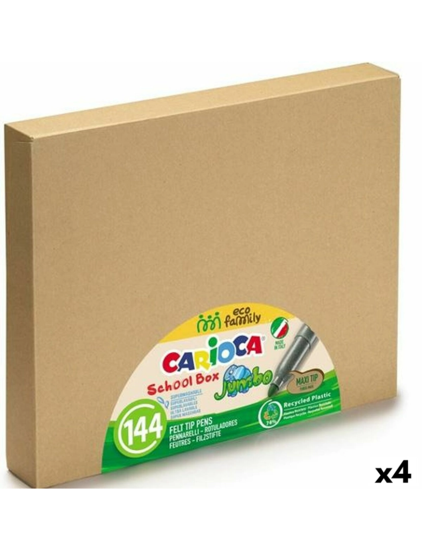 Carioca - Conjunto de Canetas de Feltro Carioca Schoolbox Multicolor (4 Unidades)
