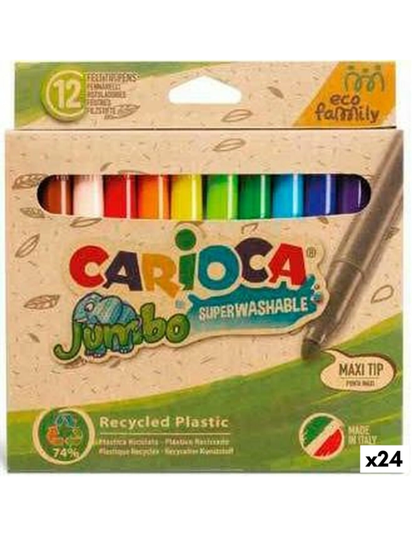 Carioca - Conjunto de Canetas de Feltro Carioca Jumbo Eco Family 24 Peças Multicolor (24 Unidades)
