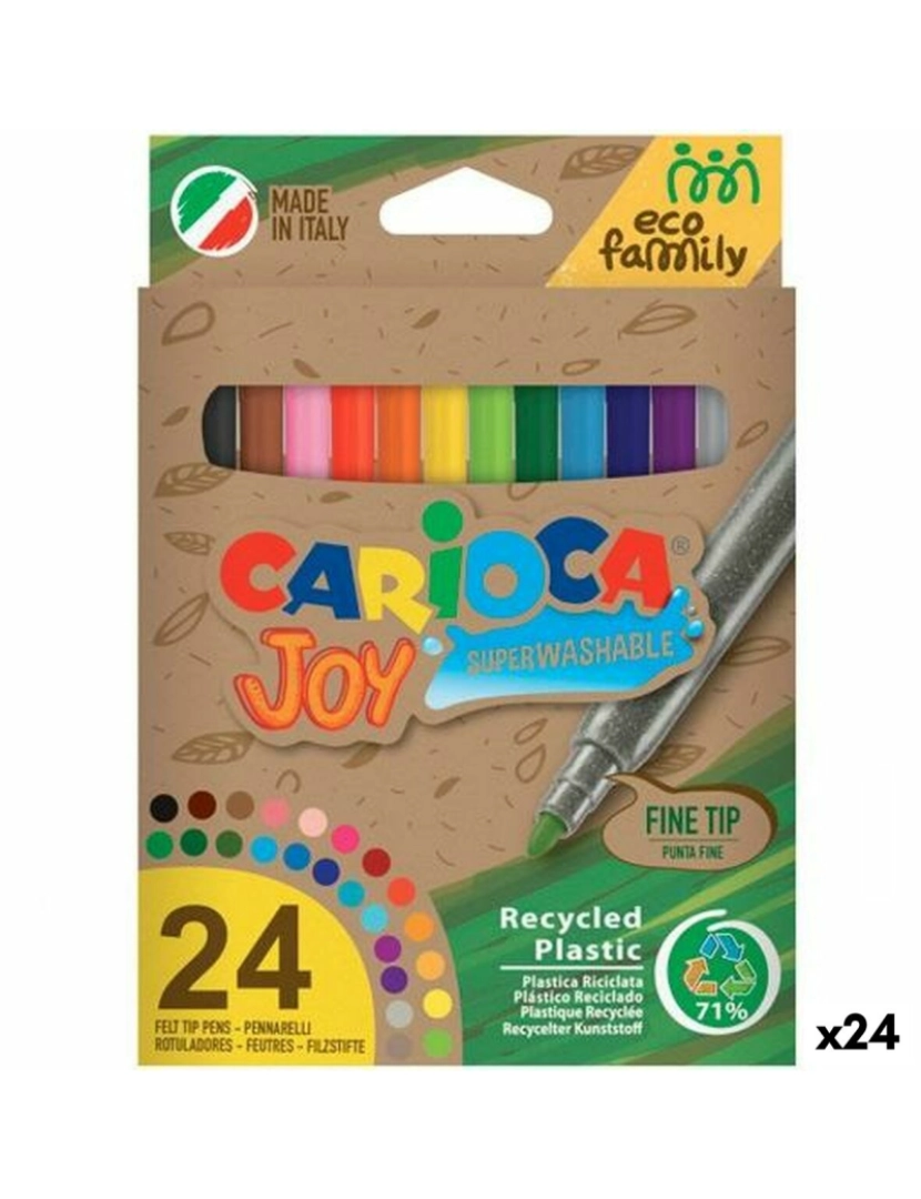 Carioca - Conjunto de Canetas de Feltro Carioca Joy Eco Family 24 Peças Multicolor (24 Unidades)