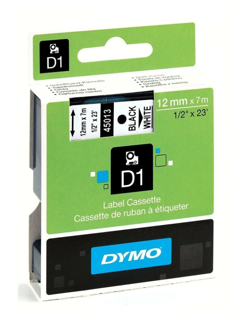 imagem de Cinta laminada para máquinas rotuladoras Dymo D1 45013 12 mm LabelManager™ Branco Preto (5 Unidades)2