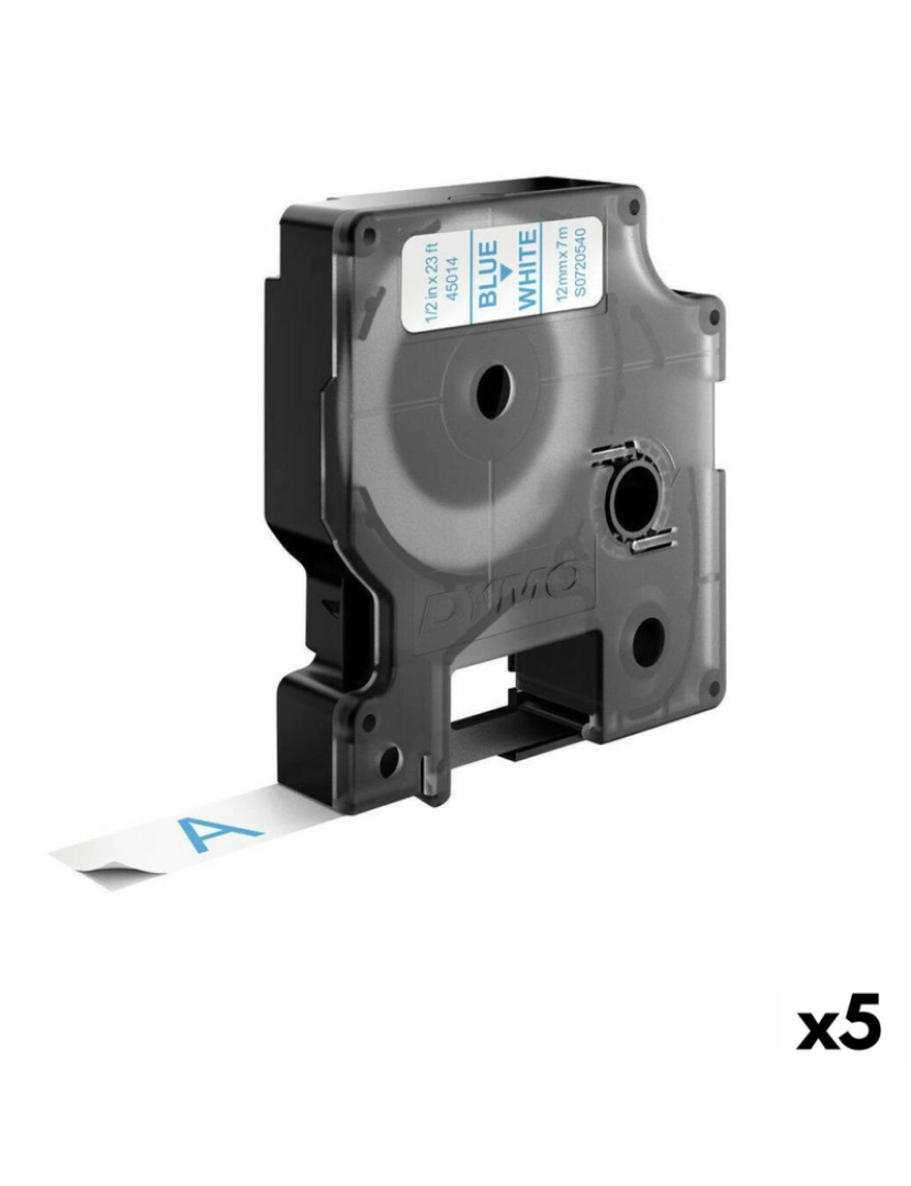 Dymo - Cinta laminada para máquinas rotuladoras Dymo D1 45014 12 mm LabelManager™ Branco Azul Preto (5 Unidades)