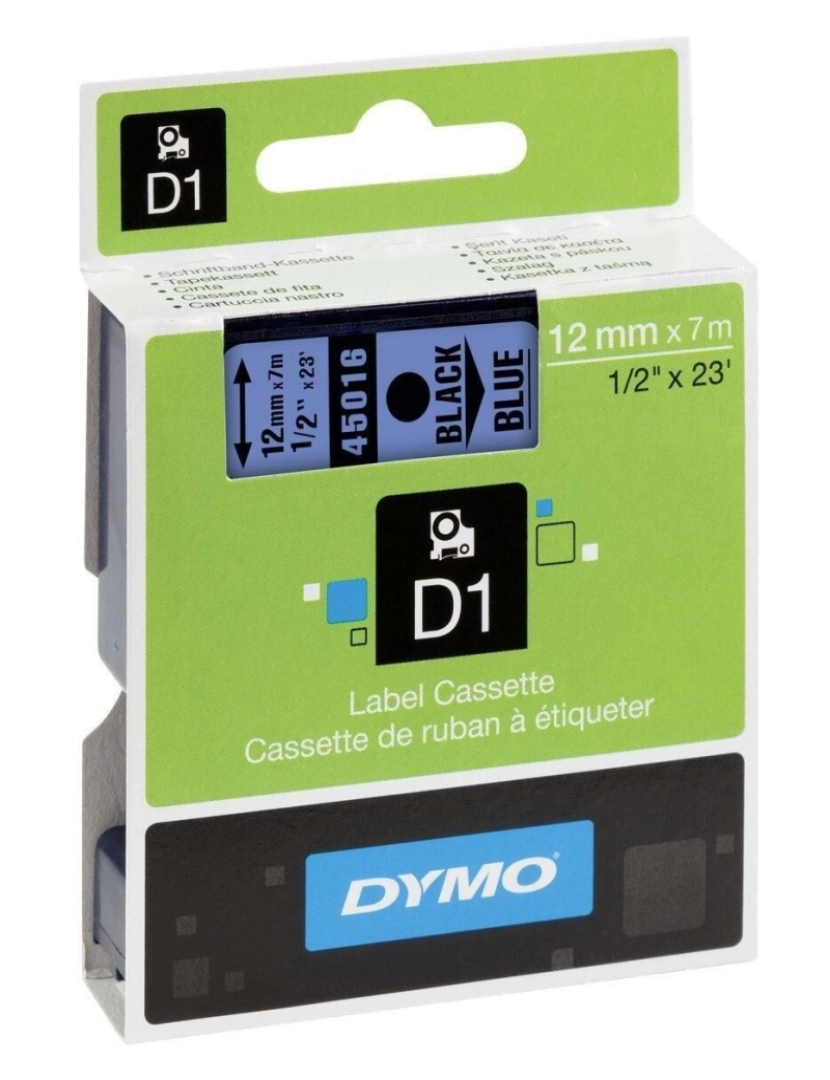 imagem de Cinta laminada para máquinas rotuladoras Dymo D1 45016 12 mm LabelManager™ Azul Preto (5 Unidades)2