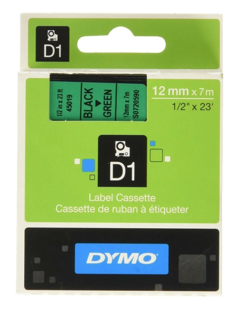 imagem de Cinta laminada para máquinas rotuladoras Dymo D1 45019 12 mm LabelManager™ Verde Preto (5 Unidades)2