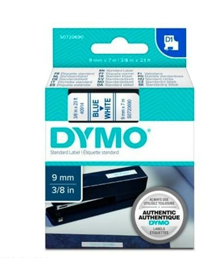 imagem de Cinta laminada para máquinas rotuladoras Dymo D1 40914 9 mm LabelManager™ Branco Azul (5 Unidades)2