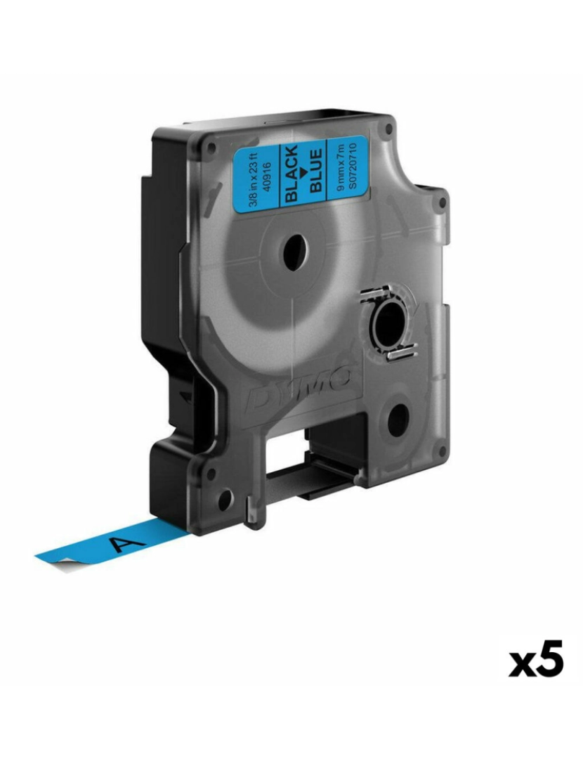 Dymo - Cinta laminada para máquinas rotuladoras Dymo D1 40916 9 mm LabelManager™ Preto Azul (5 Unidades)