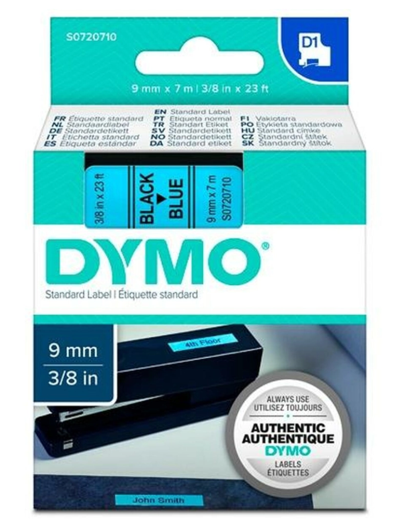 imagem de Cinta laminada para máquinas rotuladoras Dymo D1 40916 9 mm LabelManager™ Preto Azul (5 Unidades)2