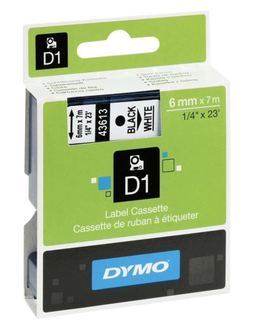 imagem de Cinta laminada para máquinas rotuladoras Dymo D1 43613 6 mm LabelManager™ Branco Preto (5 Unidades)2