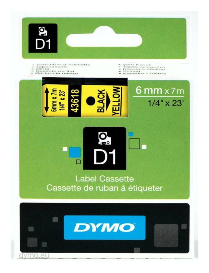 imagem de Cinta laminada para máquinas rotuladoras Dymo D1 43618 6 mm LabelManager™ Amarelo (5 Unidades)2