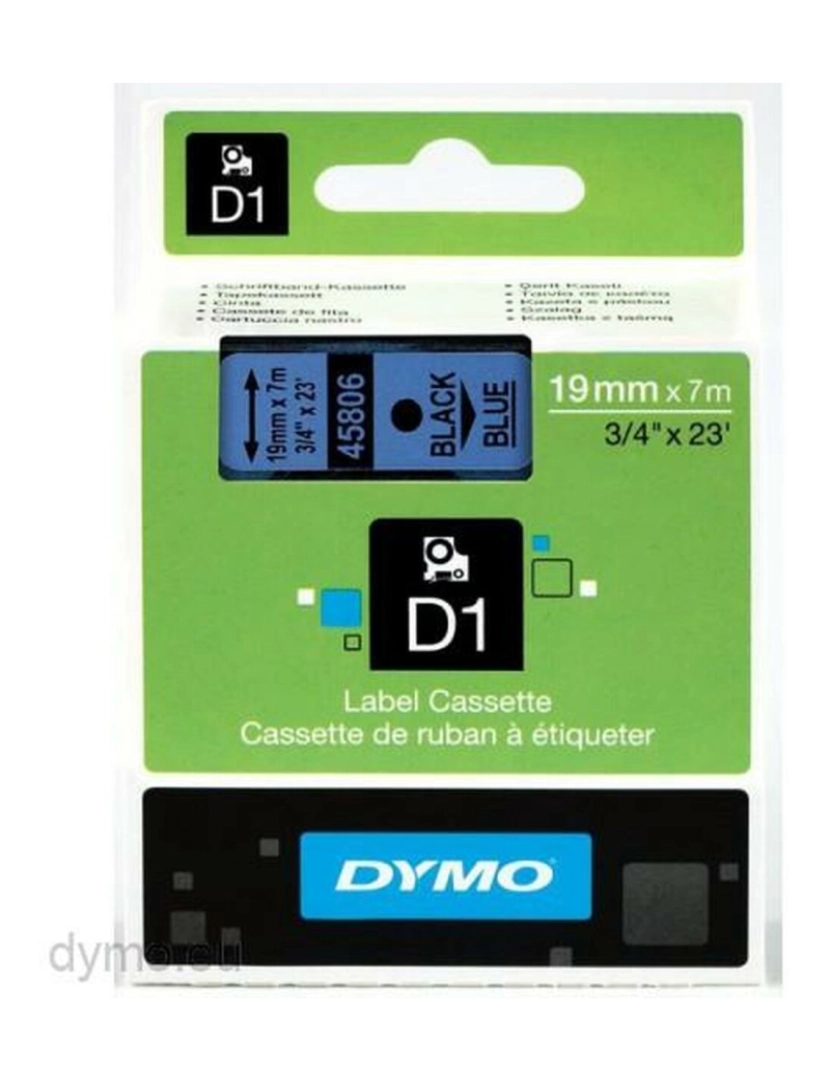 imagem de Cinta laminada para máquinas rotuladoras Dymo D1 45806 LabelManager™ Preto Azul (5 Unidades)2