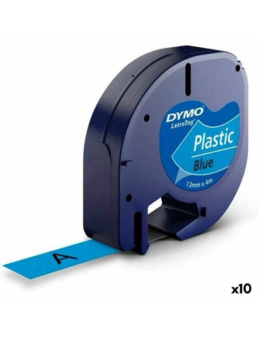 Dymo - Cinta laminada para máquinas rotuladoras Dymo 91205 12 mm LetraTag® Preto Azul (10 Unidades)