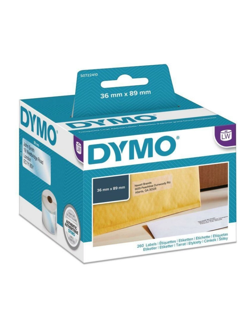 imagem de Rolo de Etiquetas Dymo 89 x 36 mm LabelWriter™ Transparente (6 Unidades)2