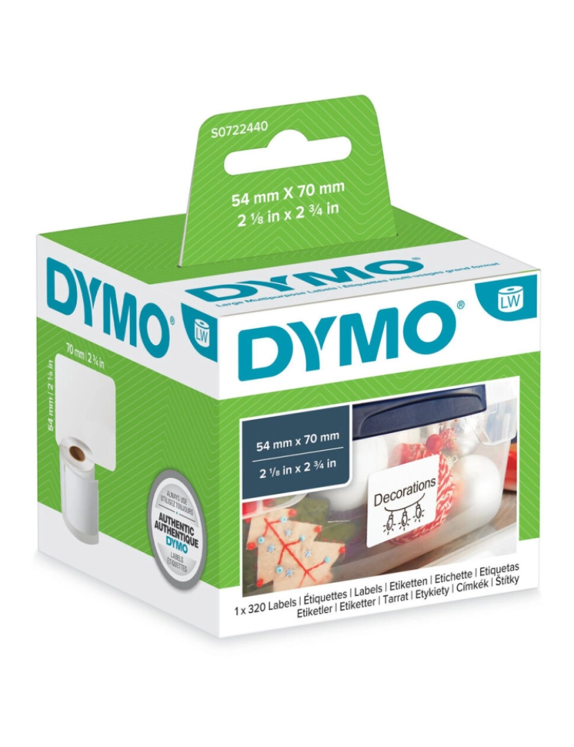 imagem de Rolo de Etiquetas Dymo S0722440 54 x 70 mm LabelWriter™ Branco (6 Unidades)2
