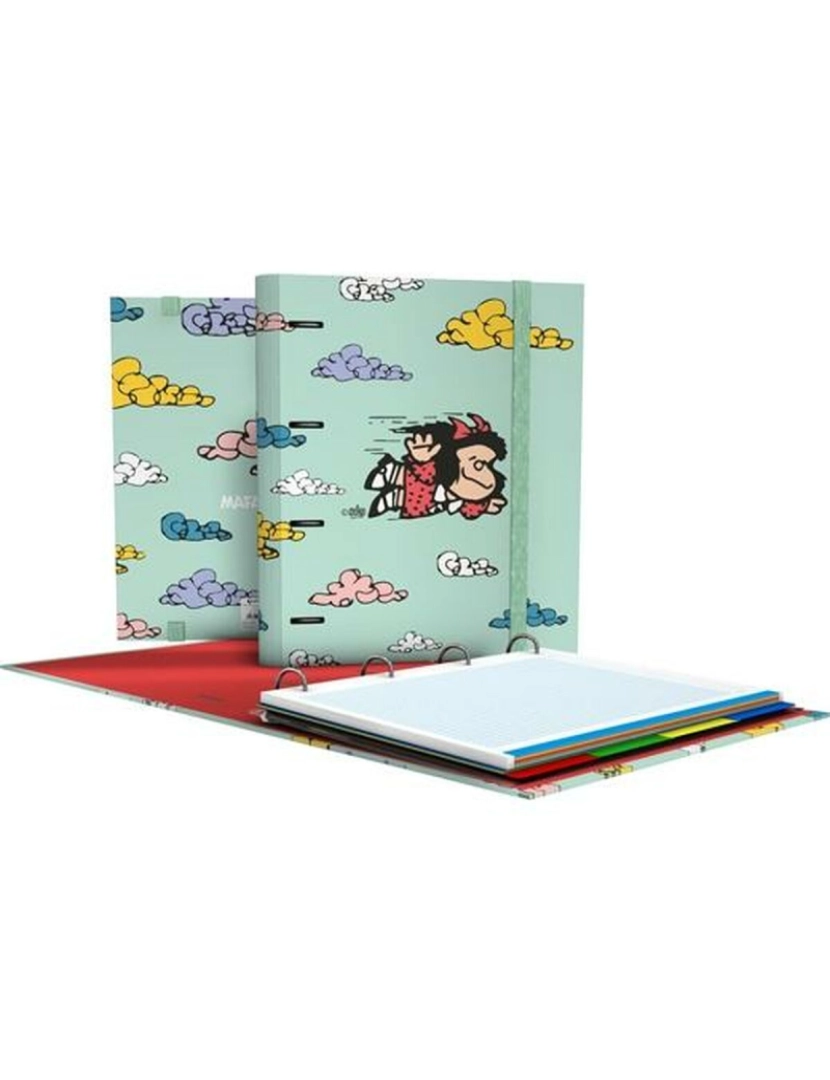 imagem de Pasta com argolas Grafoplas Carpebook Mafalda Verde A4 (2 Unidades)2